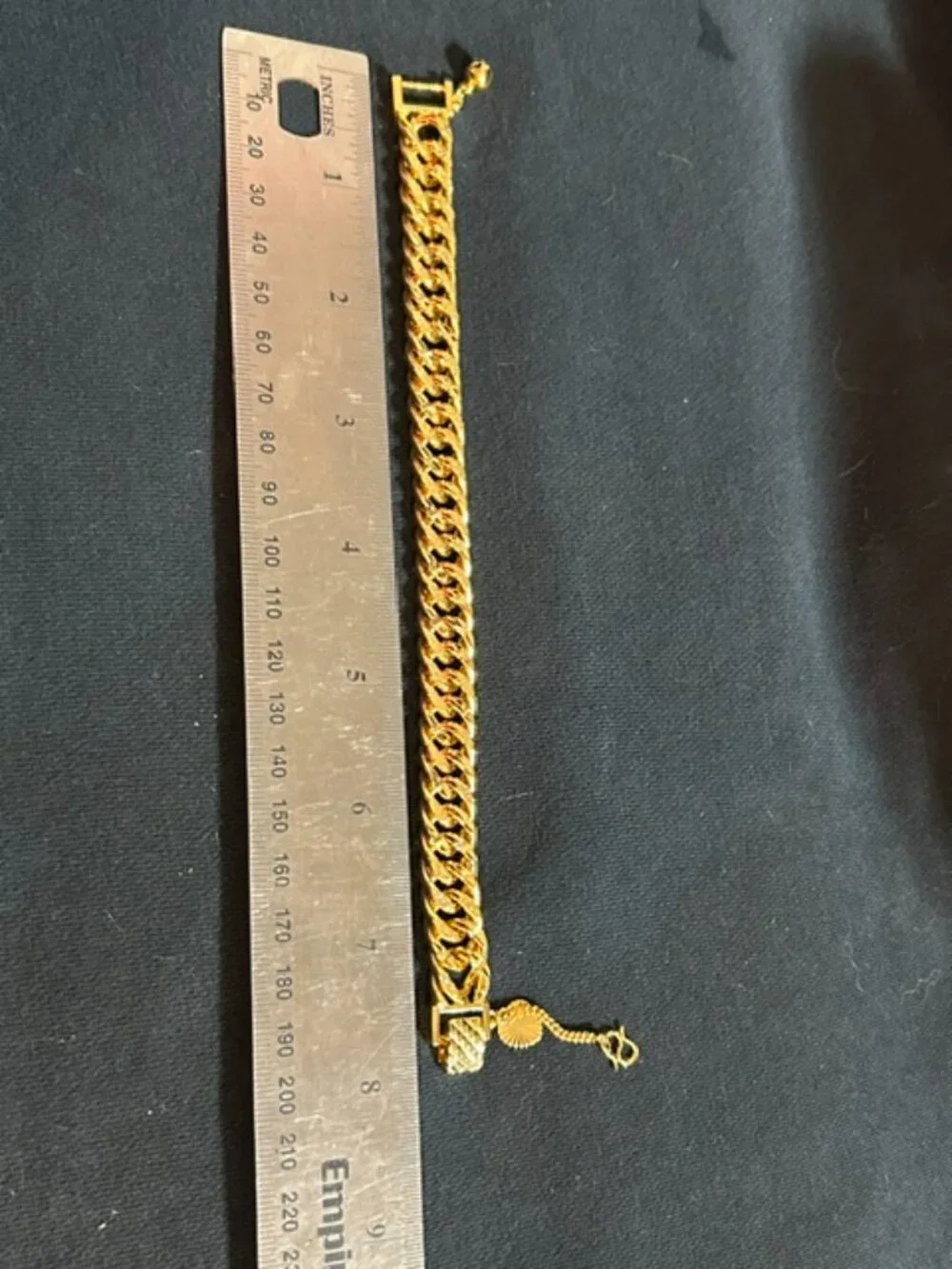 Men's Heavy Gold Double Cuban Link Bracelet With Safety Chain